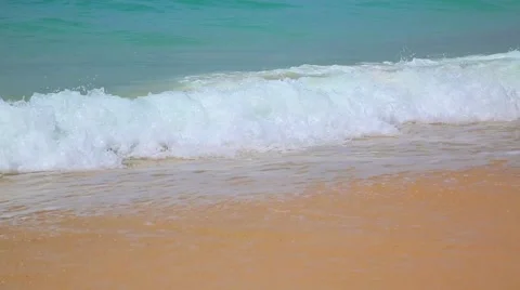 Wave And Sand At The Tropical Beach Stock Footage 44284962
