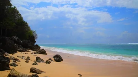 Wave And Sand At The Tropical Beach Stock Footage 44284975