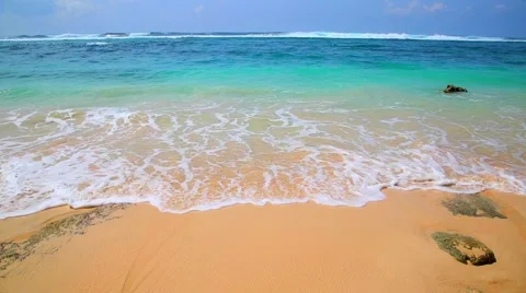 Wave And Sand At The Tropical Beach Stock Footage 44285252