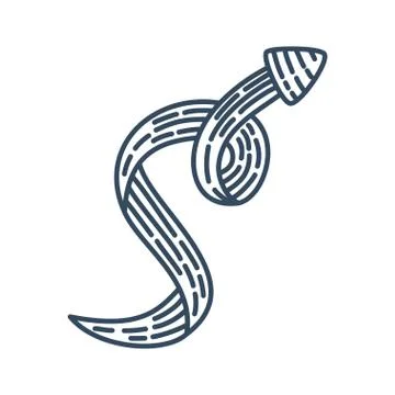 Wave Arrow Direction collection Vector outline Stock-Illustration