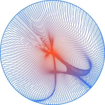 Wave asymmetrical mathematical round design Stock Illustration
