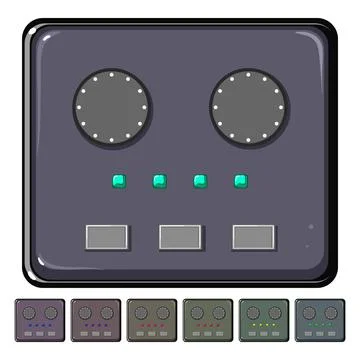 Wave audio interface cartoon vector graphic Stock Illustration
