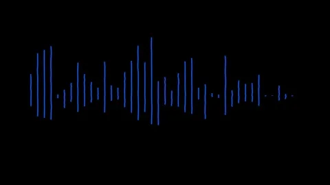 Wave audio pulse for audio graph.Monochrome volume audio lines, Abstract mu.. Stock Footage 310154247