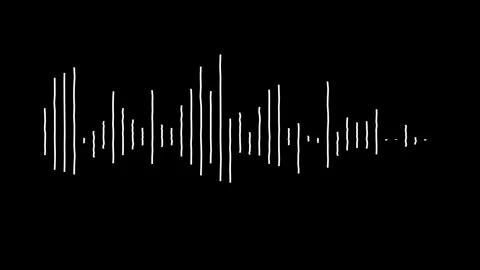 Wave audio pulse for audio graph.Monochrome volume audio lines, Abstract mu.. Stock Footage 310154306