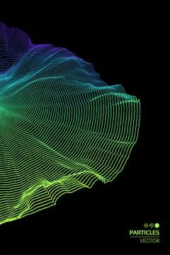 Wave Background. Abstract Vector Illustration. 3D Technology Style. Illustrazione stock