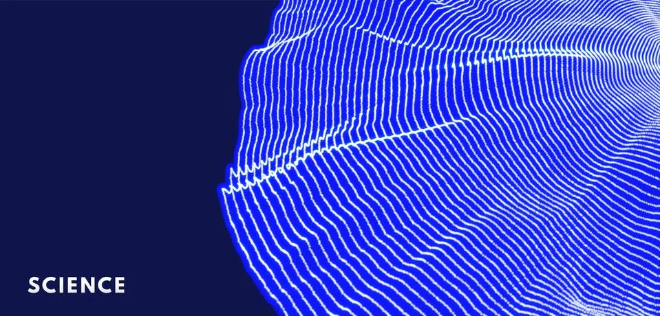 Wave background. Abstract vector illustration. 3d technology style. Network d Illustrazione stock