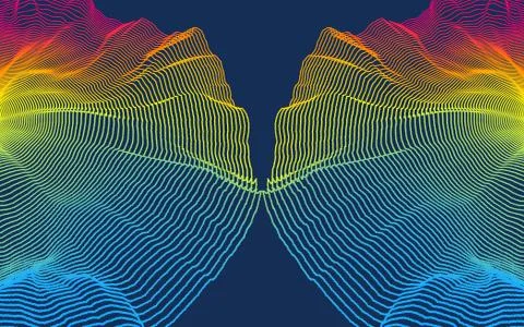 Wave background. Abstract vector illustration. 3d technology style. Network d Stock Illustration