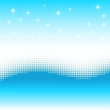 Wave background with halftone effect. Stars, snow wave Stock Illustration