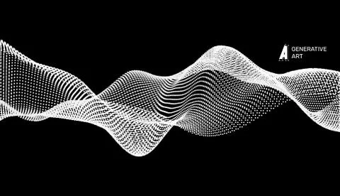 Wave Background. Ripple Grid. Abstract Vector Illustration. Stock Illustration