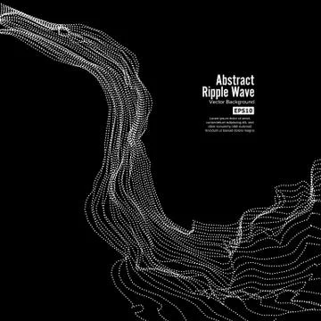 Wave Background. Ripple Grid. Array Of Dynamic Emitted Particles. Vector Ilustración de archivo