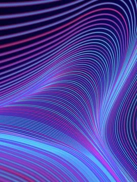 Wave band geometric pattern. Modern style abstraction. 3d rendering Stock Illustration