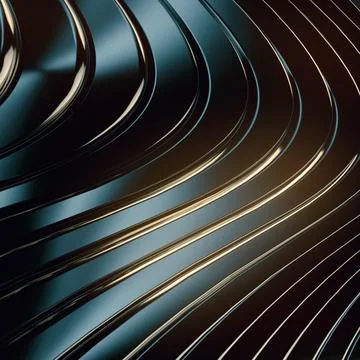Wave band surface. Bright colored reflections on dark metallic surface Stock Illustration