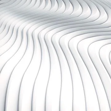Wave band white abstract background surface. 3d rendering Stock Illustration