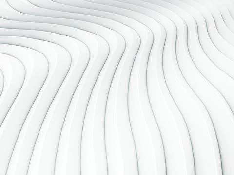 Wave band white abstract background surface. 3d rendering Illustrazione stock