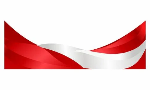 Wave Banner Background with Red Silver Curved Design for Business Presentat.. Stock Illustration