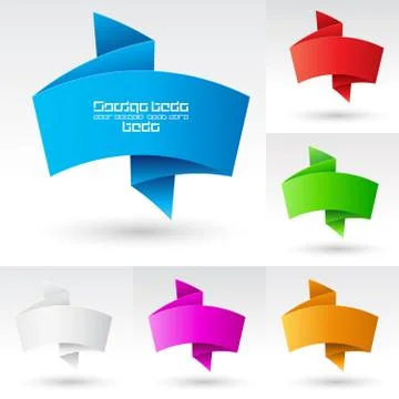 Wave Banners set number three. Illustration on white background for design Stock Illustration