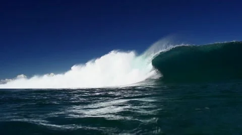Wave barrel seen from inside in slowmotion Stock Footage 68097459