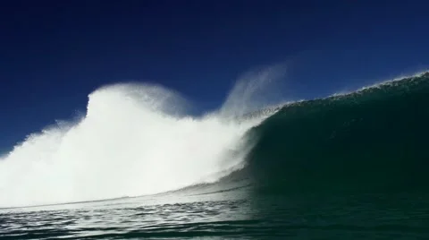 Wave barrel seen from inside in slowmotion Stock Footage 68097550
