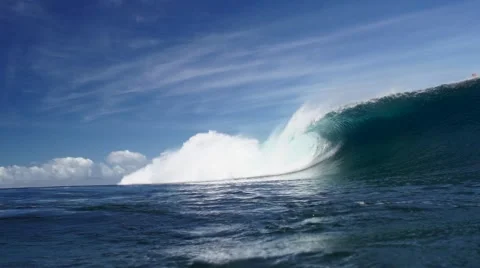 Wave barrel seen from inside in slowmotion Stock Footage 68104463
