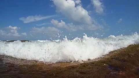 Wave barrels over camera Video stock 51787147