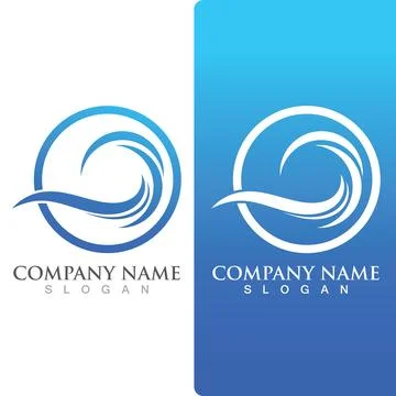 Wave beach logo ocean vector template Stock Illustration