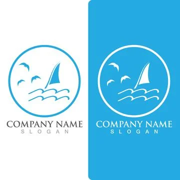 Wave beach logo ocean vector template Stockillustratie