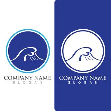 Wave beach logo ocean vector template Illustration