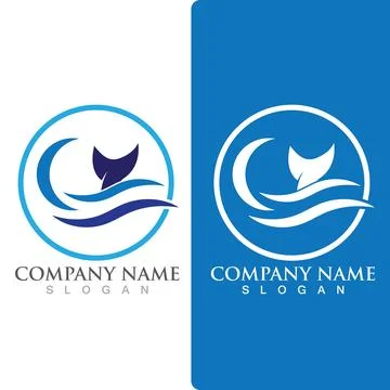 Wave beach logo ocean vector template Stockillustratie