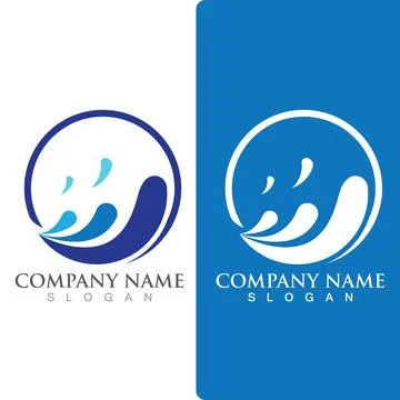 Wave beach logo ocean vector template Stockillustratie