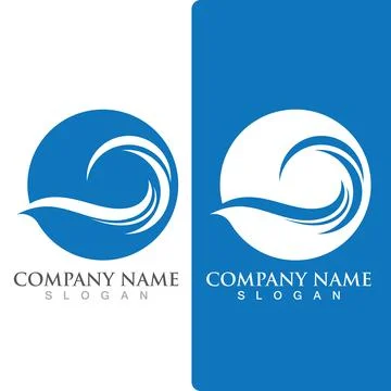 Wave beach logo ocean vector template Stockillustratie