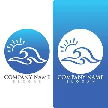 Wave beach logo ocean vector template Stock-Illustration