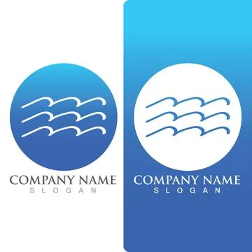 Wave beach logo ocean vector template Stockillustratie