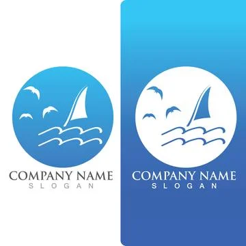 Wave beach logo ocean vector template Illustration