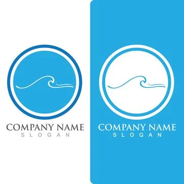 Wave beach logo ocean vector template 스톡 일러스트