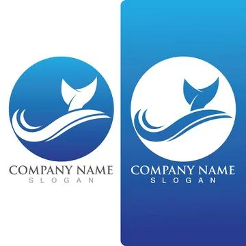 Wave beach logo ocean vector template Stockillustratie