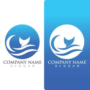 Wave beach logo ocean vector template Stockillustratie