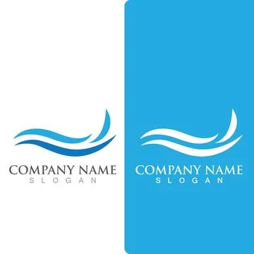 Wave beach logo ocean vector template Stockillustratie