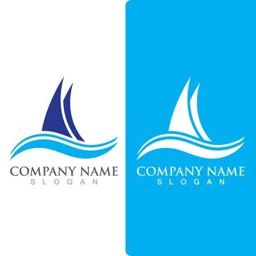 Wave beach logo ocean vector template Stock Illustration