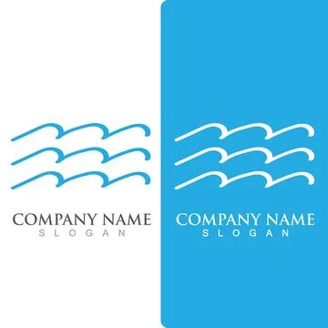 Wave beach logo ocean vector template Stock Illustration