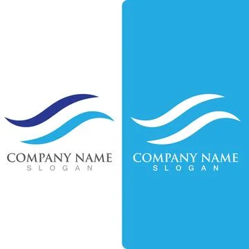 Wave beach logo ocean vector template Stockillustratie