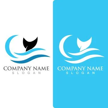 Wave beach logo ocean vector template Stockillustratie