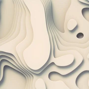 Wave bends white flowing surface. 3d rendering geometric pattern design Illustrazione stock