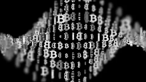 Wave bitcoin.cinematic background.3d animation. seamless loop. Stock Footage 82310250