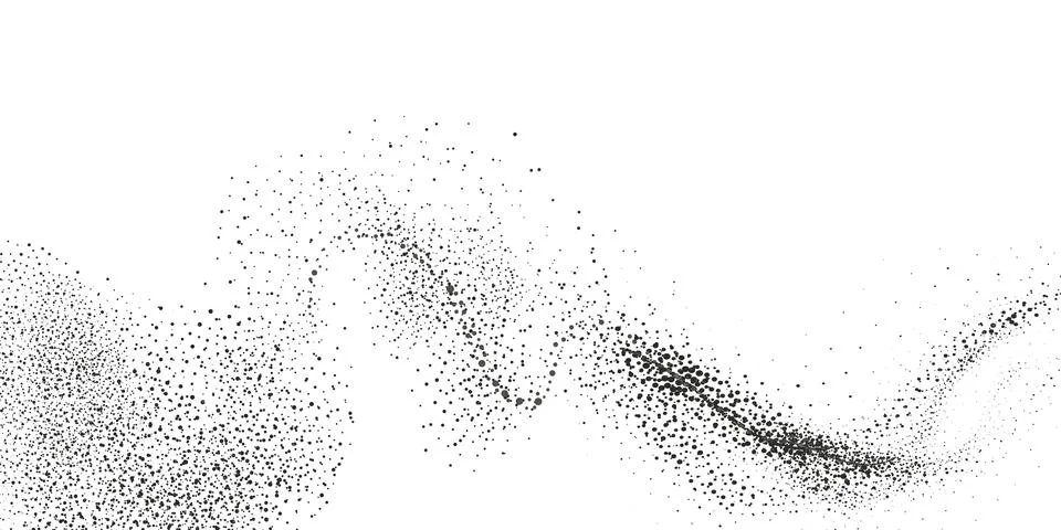 A wave of black dots with a sandy texture. An abstract, grainy background f.. Stock Illustration