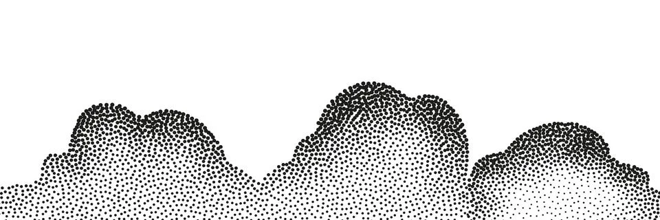 A wave of black dots with a sandy texture. An abstract, grainy background f.. Stock Illustration