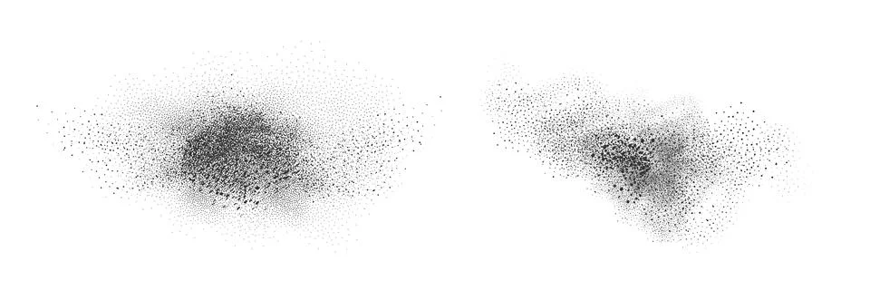 A wave of black dots with a sandy texture. An abstract, grainy background f.. Stock Illustration
