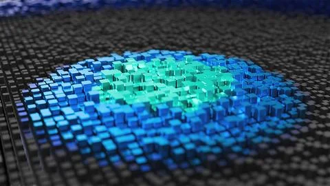 Wave of blocks 스톡 일러스트