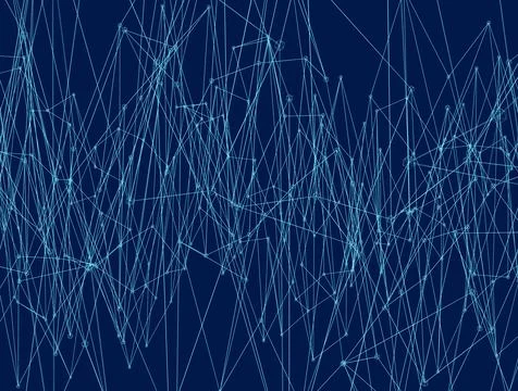 Wave of blue lines, big data techno background. Vector illustration Stock Illustration