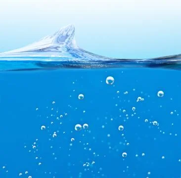 Wave blue liquid with air bubbles Stock Illustration
