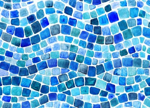 Wave blue mosaic Stock Illustration